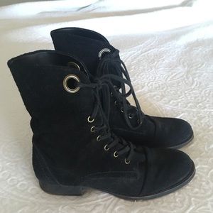 Nine West suede black lace up boots